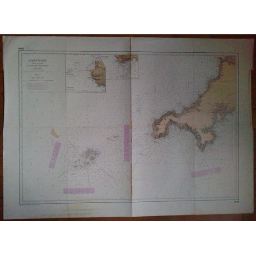 Carte Marine Angleterre Du Cap Lizard A Trevose Head N?2218 74/105cm