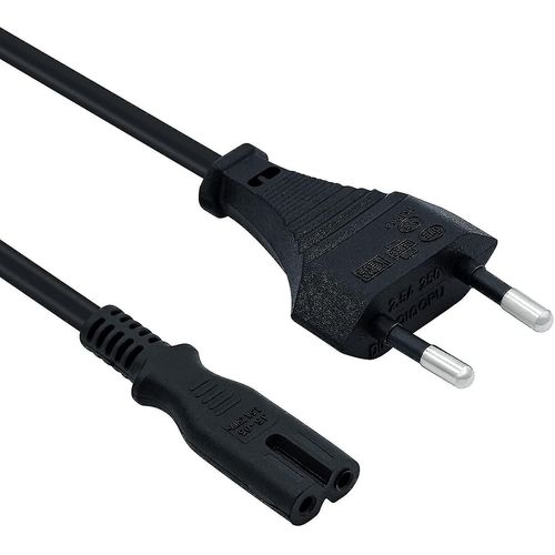 1,5 m (4,9 pieds) Câble d'alimentation Eu Plug C7 Bipolaire 2 Câble pour Ps5 / Ps4 / Ps3 / Xbox Series X / S - Noir-AM
