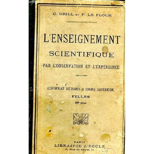 L Enseignement Scientifique Par L Observation Et L Expérience