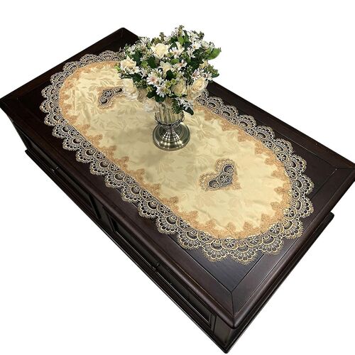 Home Decor Embroidered Lace Dinning Living Room Table Cloth Oval Cover Wedding