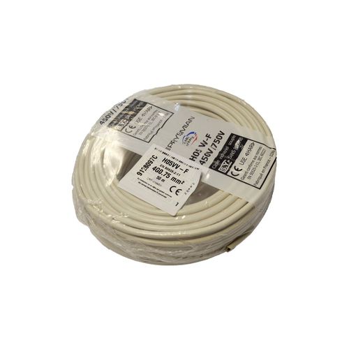 ROULEAU 50M CABLE ELECTRIQUE BLANC 4 X 0.75