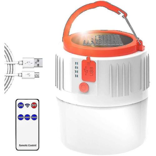 Rechargeable Led Camping Lantern Solar/usb Portable Lamp With Remote Control, Waterproof Ip45 2200 Mah-XT