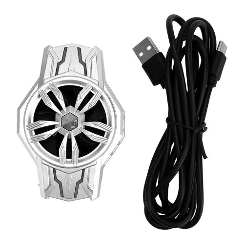 Refroidisseur de téléphone Ventilateur de refroidissement de téléphone portable avec clip Radiateur de téléphone portable S1 3030 semi-conducteur pour jouer à des jeux en regardant des vidéos Argent