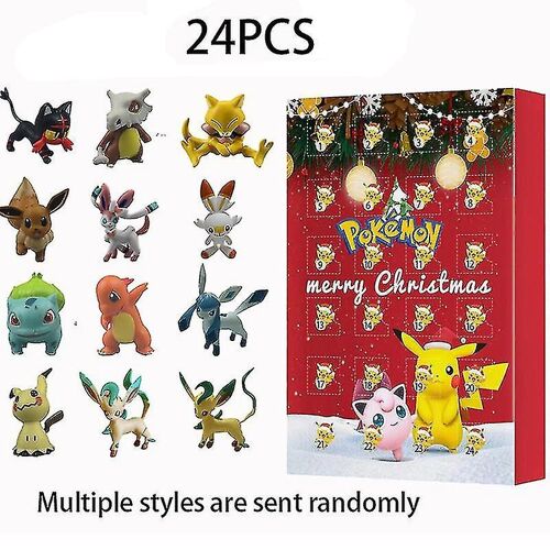 Children Toy 24 Pcs Pokemon Christmas 2022 Advent Calendar Box Pikachu Blind Box-XT