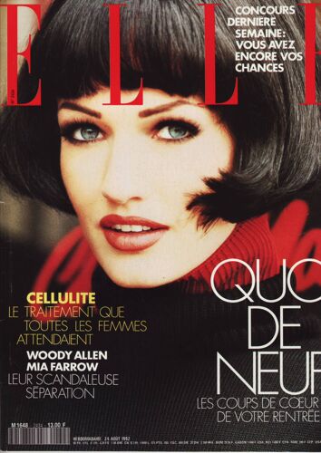 Elle / 24-08-1992 N°2434 : Karen Mulder (Couverture) - Romane Bohringer (1p) - Eva Herzigova (6p)