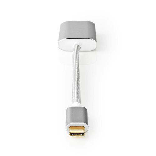 Nedis Adaptateur USB USB 3.2 Gen 1 USB Type-C? Mâle DisplayPort femelle 5 Gbps 0.20 m Rond Plaqué or Nylon / Tressé Argent Sachet avec Fenetre