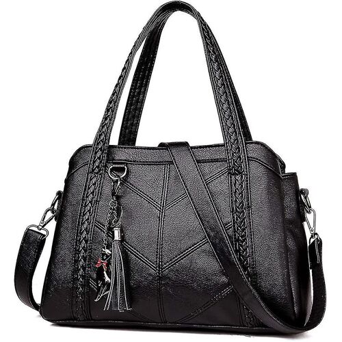 Women's Bag Shoulder Handbags With Crossbody Pu Leather Handbag Black-yvan