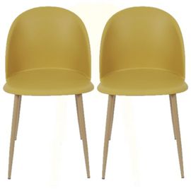 Lot 2 Chaises Scandinave Bergen - Jaune Moutarde
