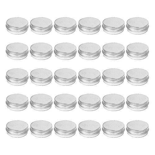 30 Pack Screw Top Round Metal Lip Balm Boîtes Contenants Couvercles (1oz)