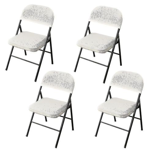 4 Pcs Chaise Pliante Split Seat Cover Pour Party Wedding Home