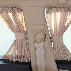 2pc Universel Beige Vip Voiture Van Suv Rideaux Rail Uvproof Pare-Soleil Visière Protection De La Vie Privée-Yvan