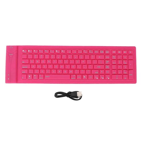 Clavier Pliable En Silicone 108 Touches Étanche Complet Étanchéité Design Mute Typing Clavier Pliable Rose