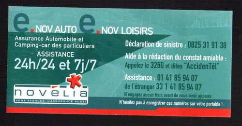 Autocollant Novélia Assurances Auto Loisirs