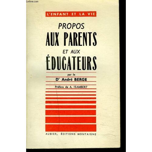 Propos Aux Parents Et Aux Educateurs