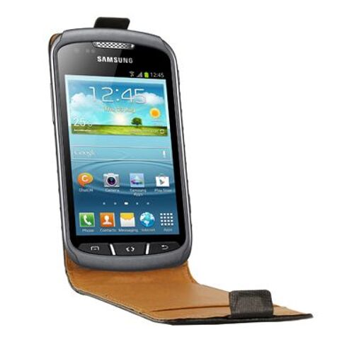Etui Rabat Cuir Noir pour Samsung S7710 "X Cover 2"