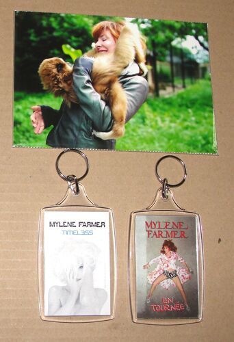 Mylene Farmer Timeless Porte Clé +Mylene Farmer En Tournée 2009 Porte Clefs + Carte Postal De Mylene Farmer