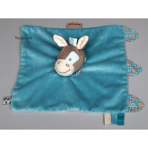 Doudou âne plat bleu Nattou