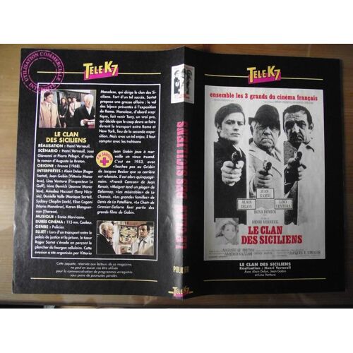 Tele K7 Jaquette Du Film Le Clan Des Siciliens.Réalisation:Henri Verneuil