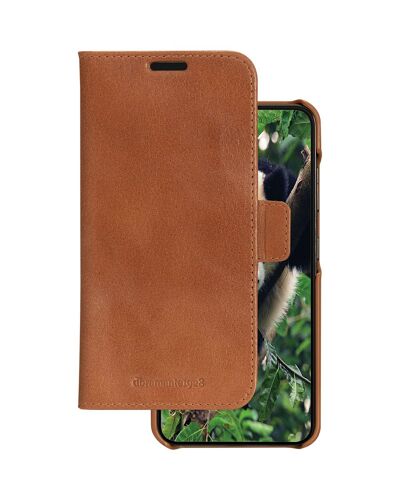 Étui pour Samsung Galaxy S23 Folio 2 en 1 Modèle Lynge en Cuir avec Porte-Cartes DBRAMANTE1928 Marron clair