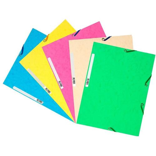 Exacompta Lot De 50 Chemises 3 Rabats À Élastiques Cl 400g Nature Future® A4 Pastel Assorties