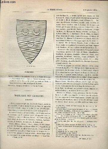La Terre Sainte N°66 4e Série 10e Année N°221 15 Sept.1884 - Nobiliaire Des Croisades Courtin - Encore Le Carmel Souvenirs D Un Pèlerinage - Une Colonie Slave À Césarée De Palestine - Tyr Souvenir(...)