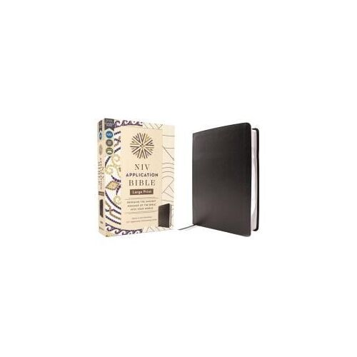 Niv Application Bible, Large Print, European Bonded Leather, Black, Red Letter, Comfort Print