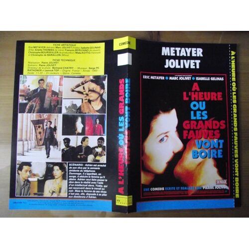 Tv Video Jaquette Du Film A L'heure Ou Les Grands Fauves Vont Boire.Réalisation:Pierre Jolivet