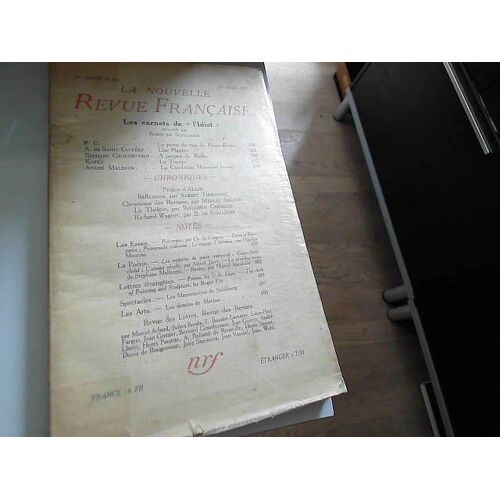 La Nouvelle Revue Française, 1er Avril 1933
