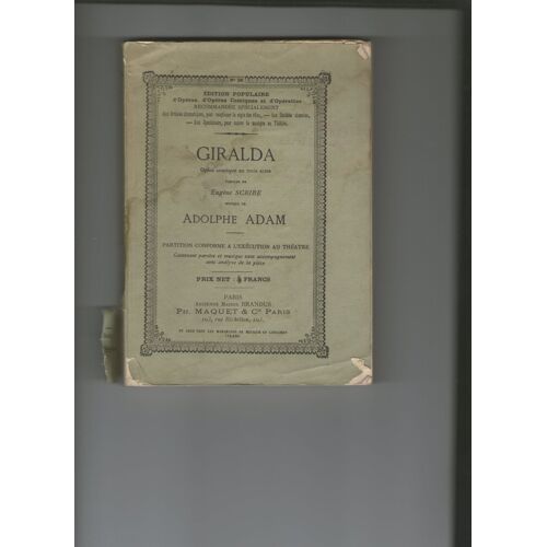 Scribe / Adam : Giralda Partition 1888