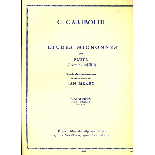 Gariboldi Etudes Mignonnes Pour Flute Ed Corrigée Par Jan Merry