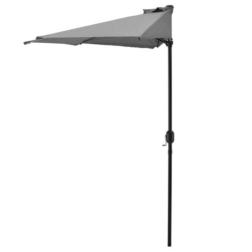 Demi Parasol De Terrasse Balcon Polyester 300 Cm Gris Helloshop26 03_0001611