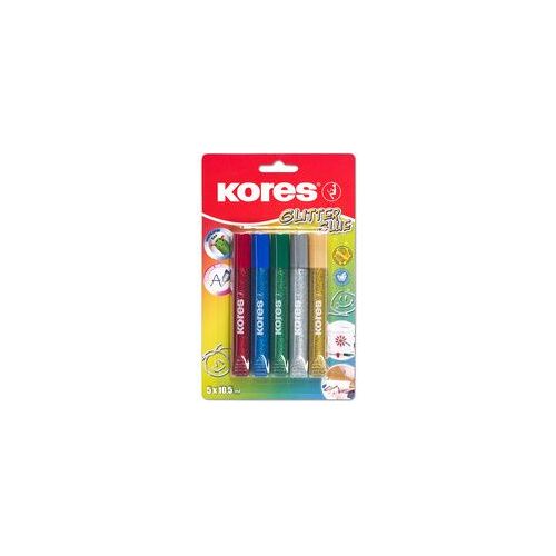 Kores Colle liquide "Glitter Glue", couleurs assorties