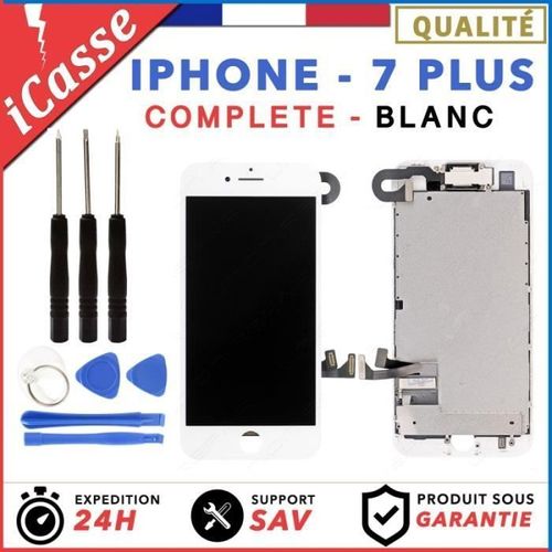 Ecran Complet Iphone 7 Plus Blanc Vitre Tactile + Lcd Retina Sur Chassis +Outils