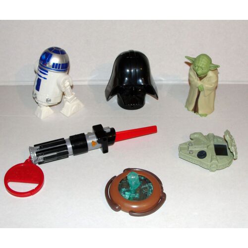 Star Wars Figurines R2 D2 Dark Vador Woda 2 Vaisseaux Et Une Sabre Lumineux  Macdo
