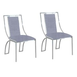 Paris Prix - Lot De 2 Chaises En Velours "Lopin" 90cm Argent
