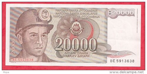 Yougoslavie = Billet  De 20000 Dinara, Année 1987