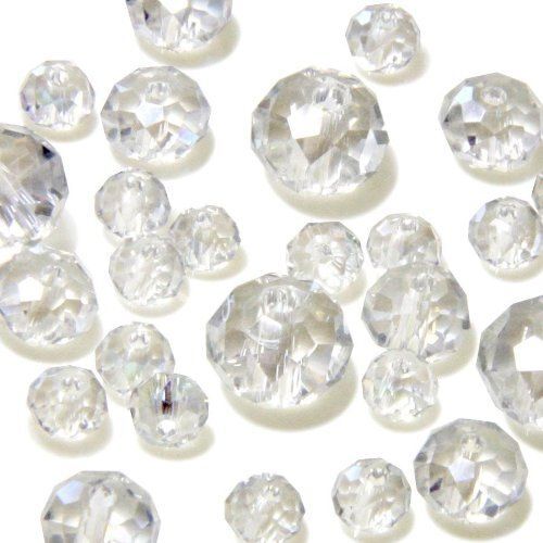 Perles En Cristal De Bohême - Lot De 50, Couleur Blanche