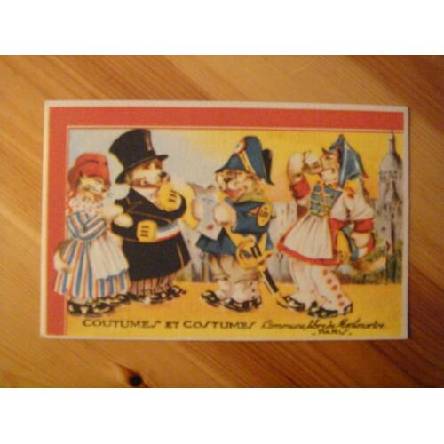 Carte Postale Chat Humanisé Coutumes Et Costumes Montmartre