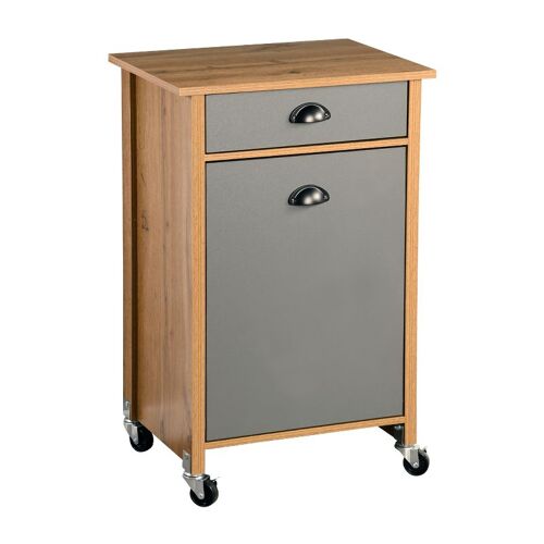 Desserte avec système de tri en bois - Marron/Gris - H 86 cm