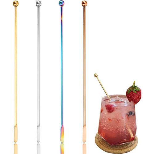 Pack Of 4 Cocktail Stirrers, Multifunctional Swizzle Stick,For Party Bar Caf Restaurant