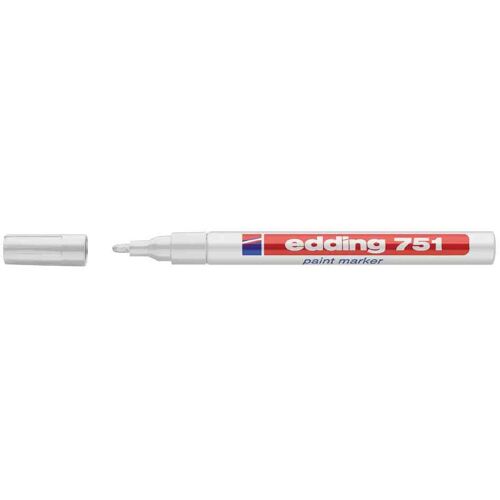 Edding Lot De 3 Marqueurs 751 Peinture Largeur De Trait : 1-2 Mm Blanc