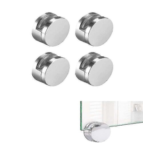 4 Pcs Miroir Clip Set Clips en verre Pinces Support Forme Ronde Miroirs muraux Support