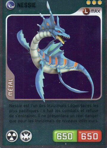 Carte Panini Invizimals Defis Caches Nessie N° 246 Metal