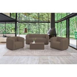 Table Basse Avec Rangement - Terracotta - Couleur Camel - Rectangulaire - Pliant - Naturel