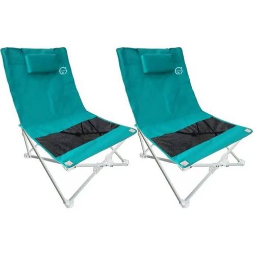 Lot De 2 Sièges De Plage Pliables - O'beach - Acier - Textilène - Bleu