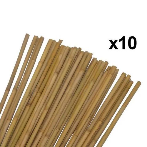 Lot de 10 tuteurs pour plantes et légumes - Bambou - Hauteur 90 cm
