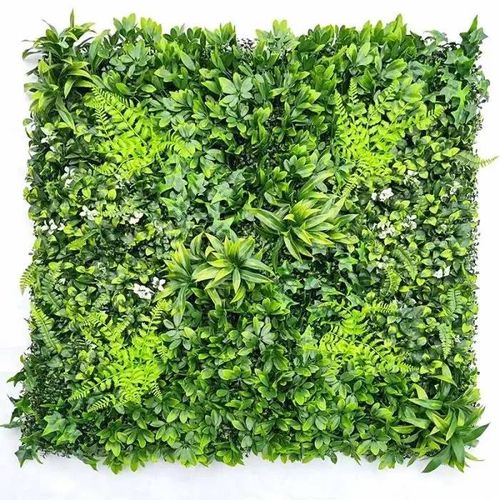 Mur Végétal Artificiel - Non Spécifié - 100 X 100 Cm - Fleur Blanche - Polyéthylène - 2 Ans De Garantie