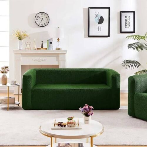 Set Canapé Gonflable Terracotta - 3 Places + 2 Fauteuils Xl + Table - Vert