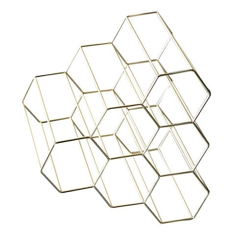 Honeycomb Wine Rack Metal Wine Bottle Holder Minimalist Style Modern Storage Display Rack for Cabinet Kitchen Bar