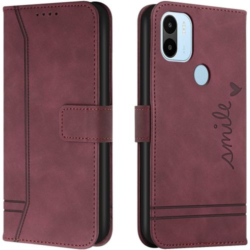 Coque Pour Xiaomi Redmi A1 Plus, Portefeuille Xiaomi Redmi A1 Plus, Housse En Pu Avec Tpu Flip Pochette Housse Pour Xiaomi Redmi A1 Plus (Rouge)